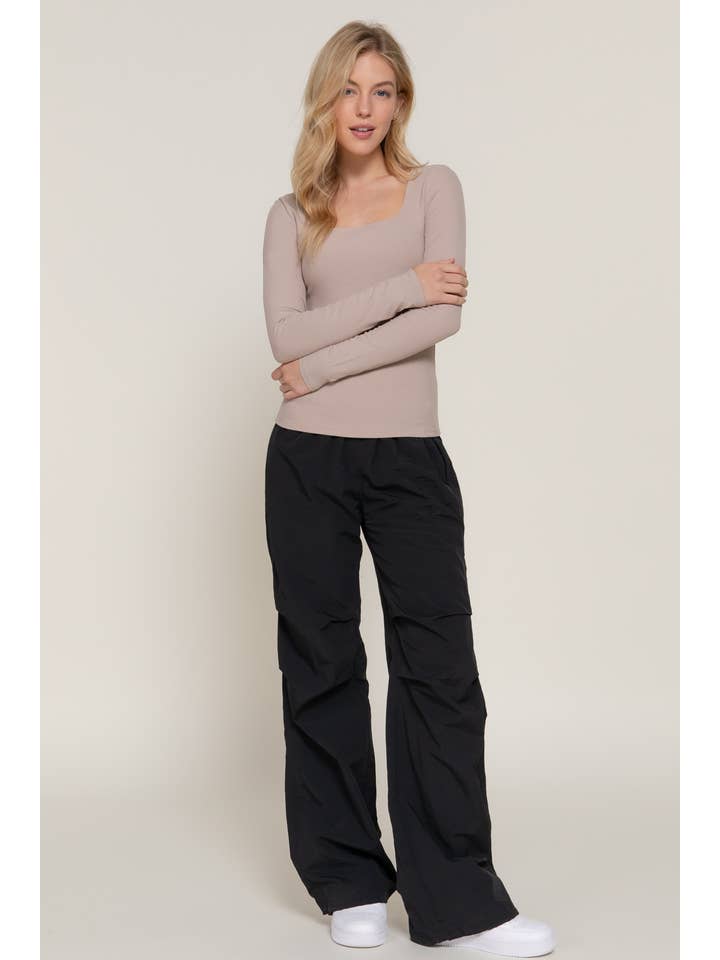 Active Basic | Active USA - Wholesale Knit Top - Women's - Long Sleeve Square Neck Double Layer Ribbed Knit Top27