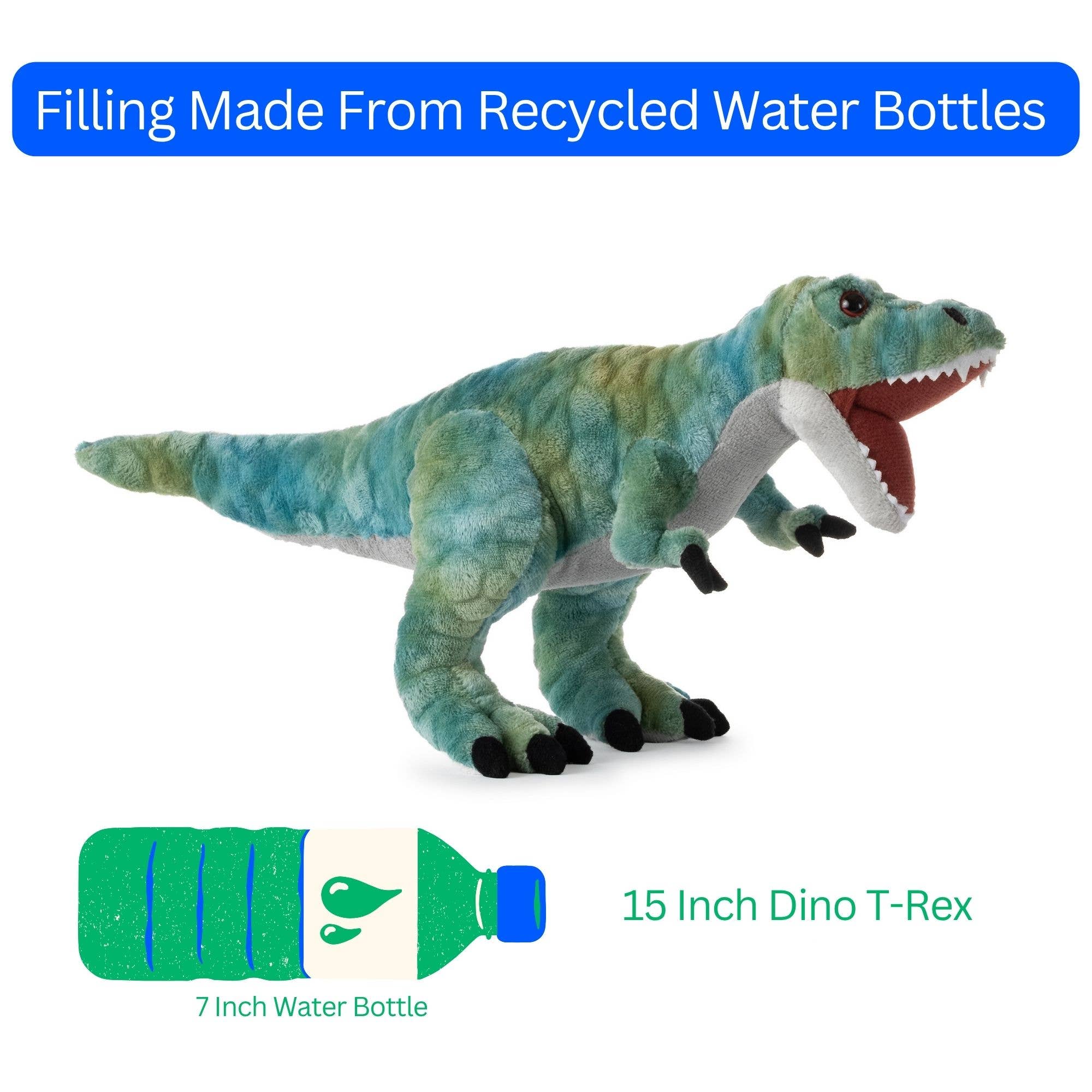 The Petting Zoo - Wholesale Stuffed/Plush Toy - Kids & Baby - Dino T-Rex Green Small 15" (37cm)1