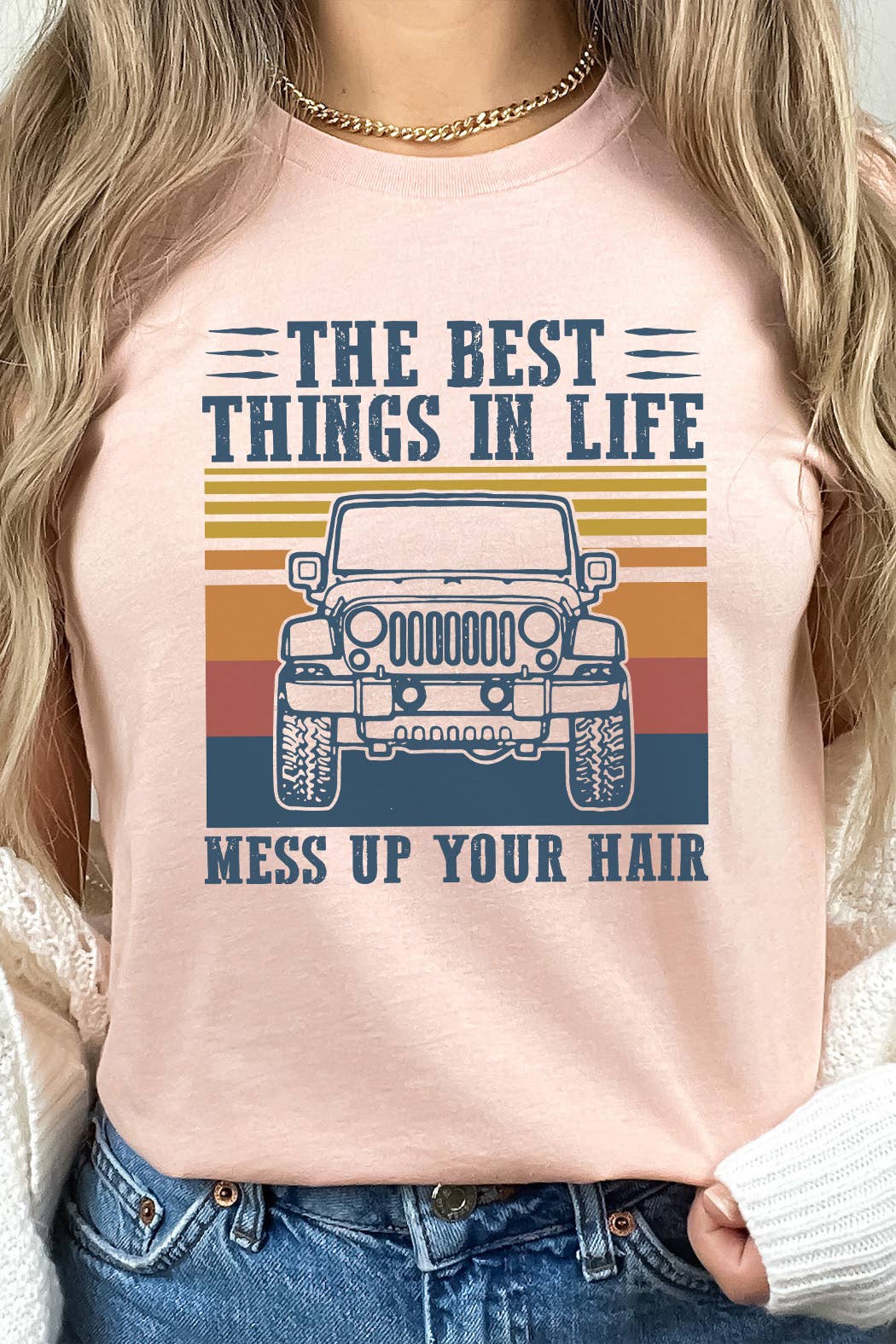 Kissed Apparel - Vente T-shirt sérigraphié – femme - T-shirt illustré Best Things in Life Mess Up Your Hair3