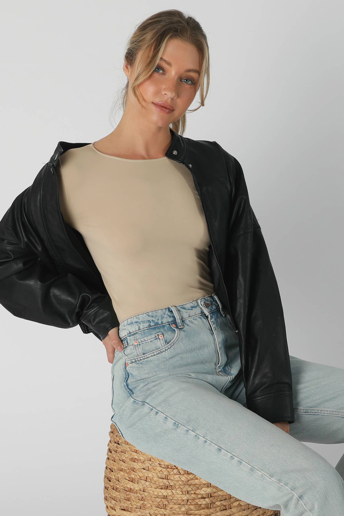 NIKIBIKI - Wholesale Knit Top - Women's - NS5423H - 3/4 Sleeve Crew Neck Top5