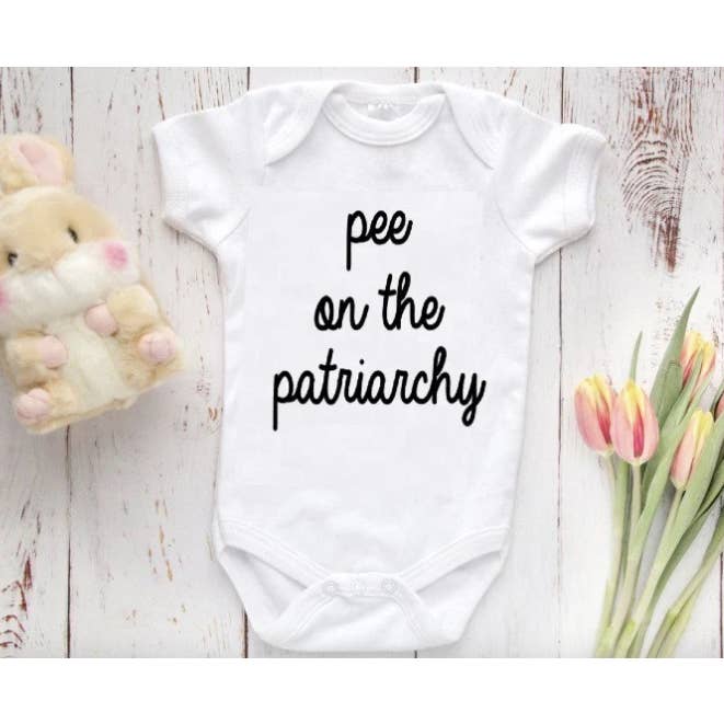 Pee on Patriarchy Gerber Brand Onesie® for wholesale by NaturalWomanDesigns