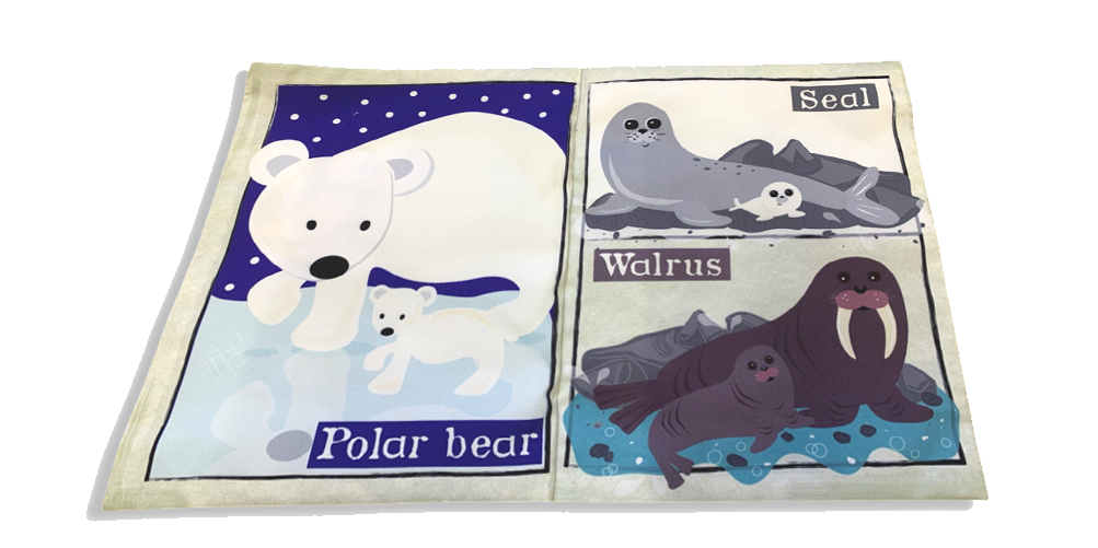 Jo & Nic's Crinkly Cloth Books - Wholesale Baby & Toddler Book (0-2) - Nursery Times Crinkly Newspaper - Arctic Animals1