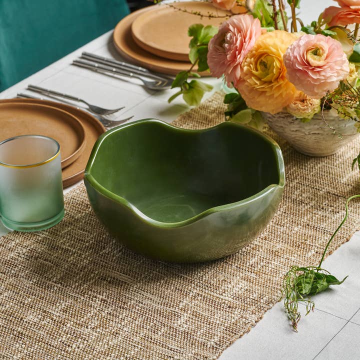 Lainy Home – Prato/tigela decorativa por atacado – Tigela Ondulada de Resina 10" X 4"7