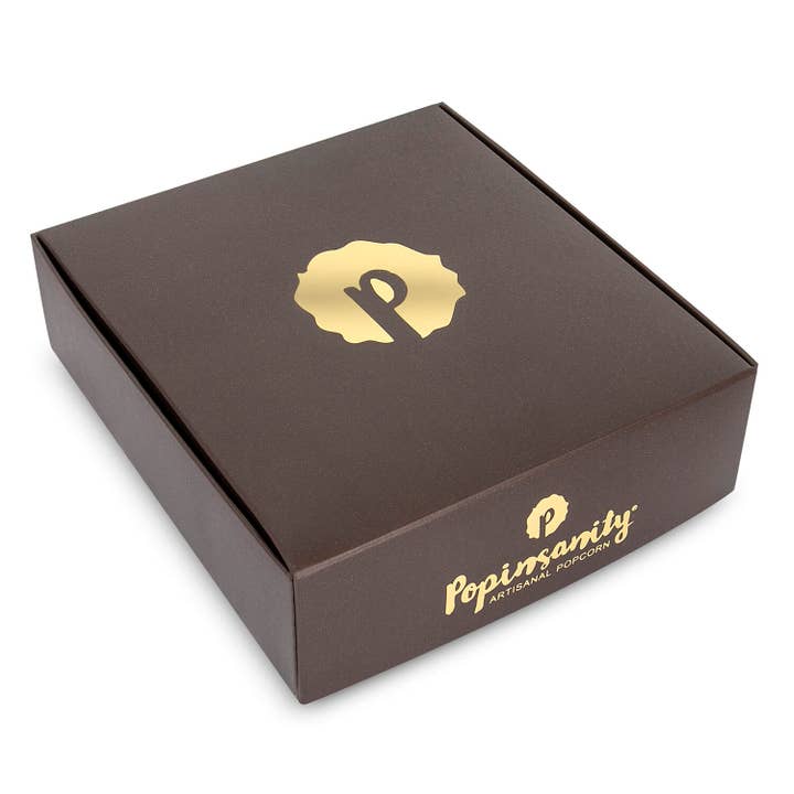 Popinsanity Popcorn & Confections – wholesale Popcorn – Gourmet Popcorn Sampler Gift Box | 10 Flavor Variety Taster