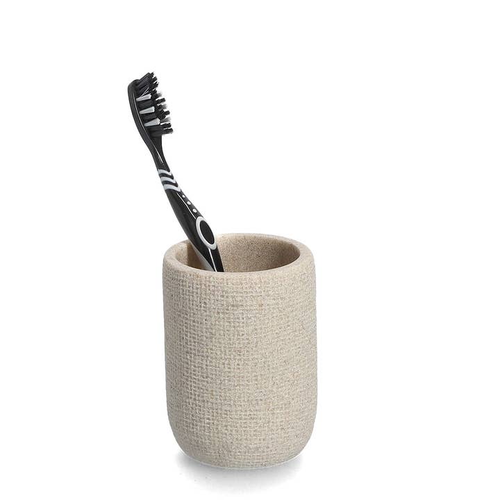 Toothbrush Holder "Natural", Polyresin, Beige for wholesale on Faire1
