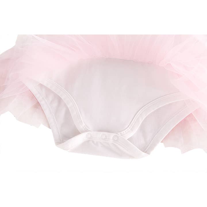 Fennco Styles - Wholesale Bodysuit (Non-Footed) - Baby - White Ruffle Long Sleeve Cotton Tutu Skirt Romper