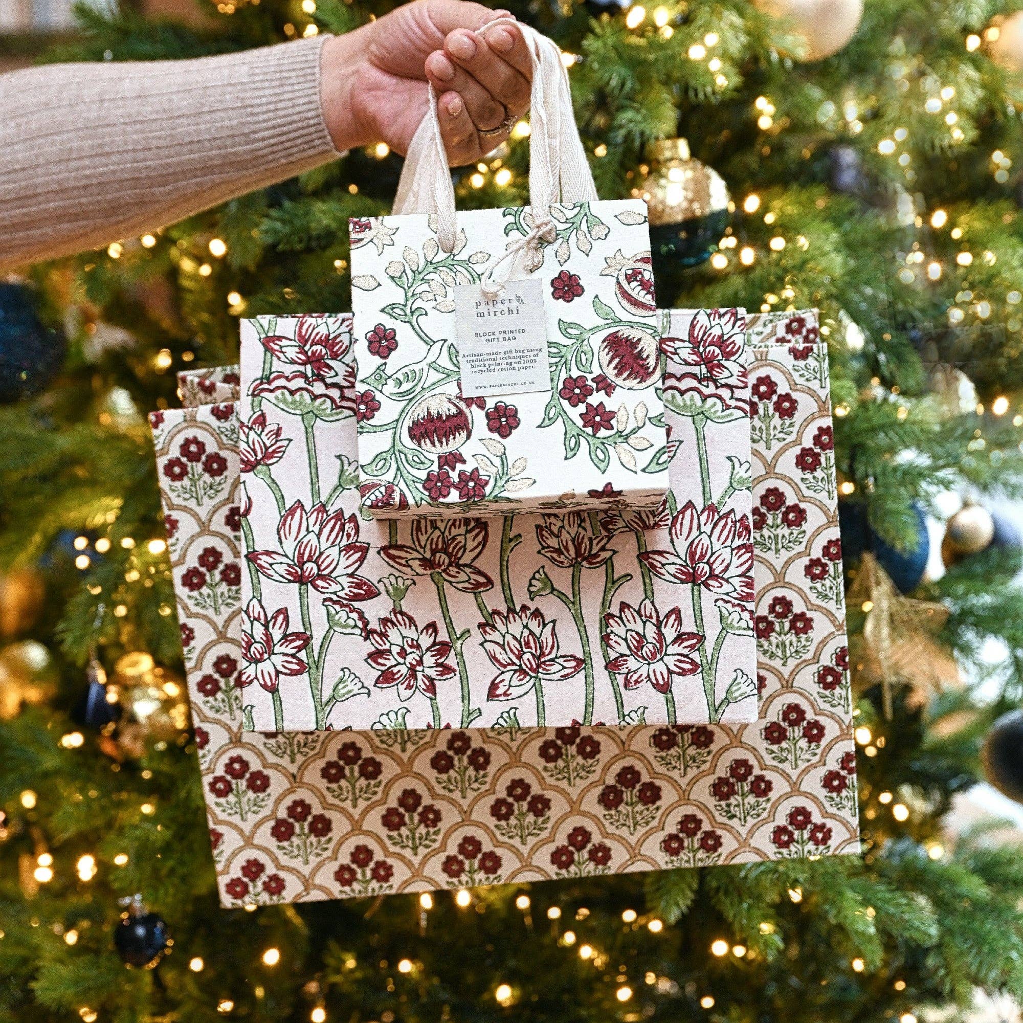 Paper Mirchi – wholesale Presentpåse – Handtryckta presentpåsar i små storlekar - Körsbär6