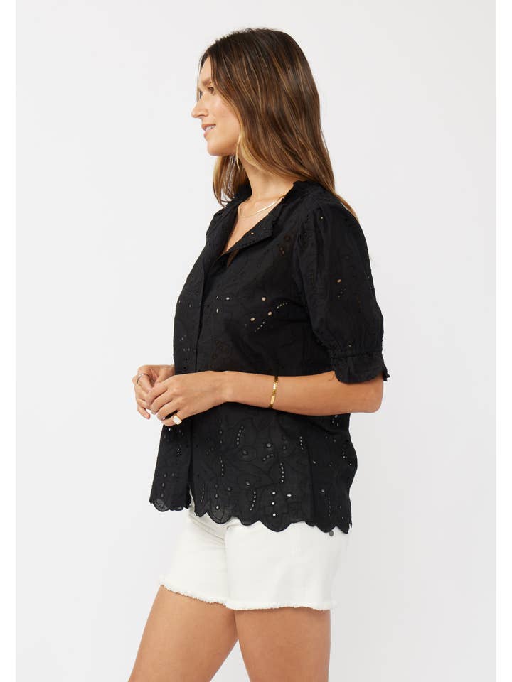 Lovestitch - Wholesale Blouse - Women's - Embroidered Eyelet Cotton Summer Top