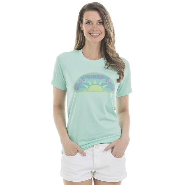 Katydid - Vente T-shirt sérigraphié – femme - Good Vibes Only Grossiste T-Shirts