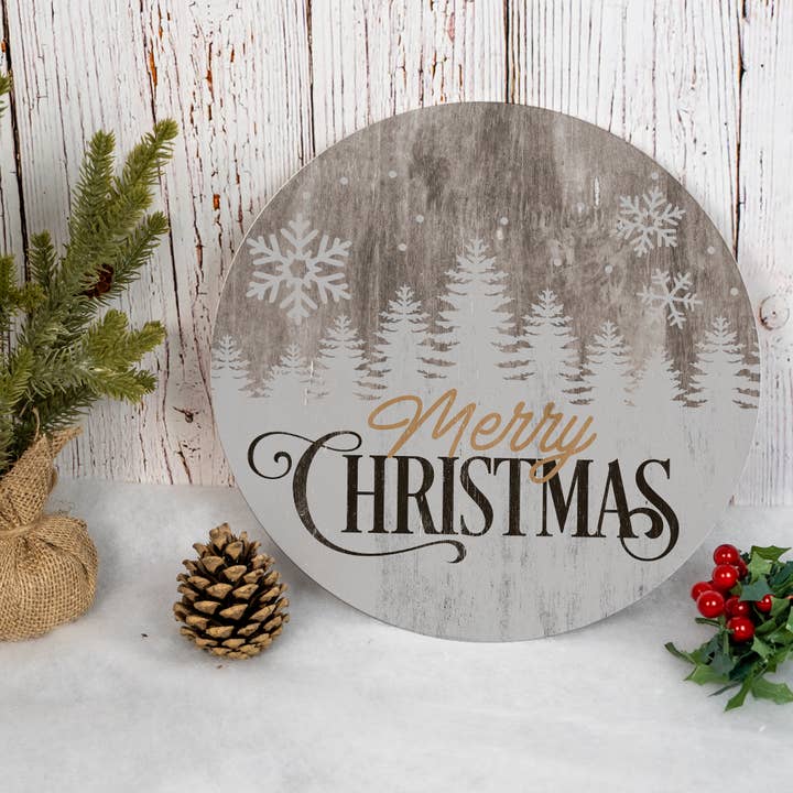 Joyeux Noël Porte-Accroche Grise pour la vente par Chico Creek Signs