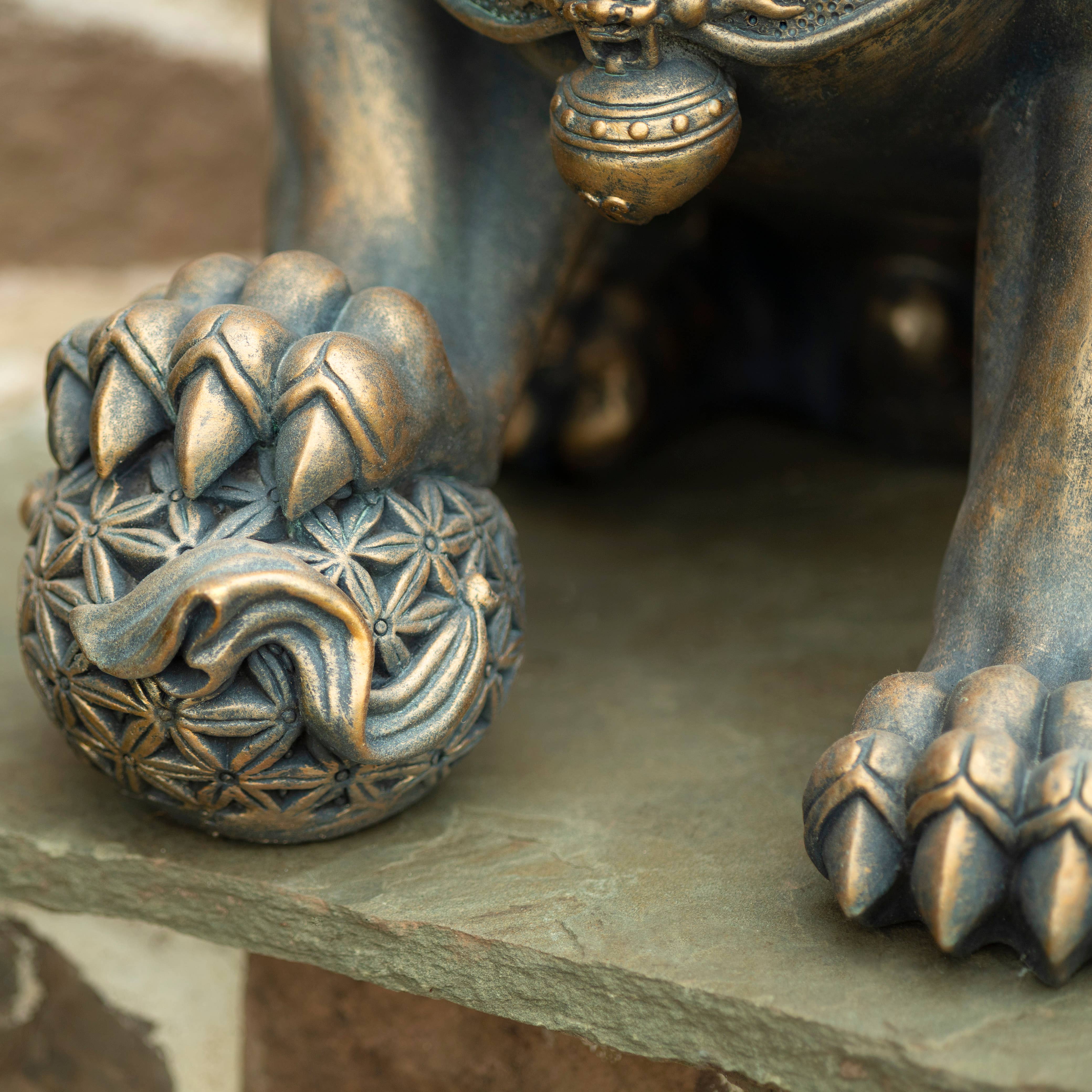 Zaer Ltd. International - Wholesale Decorative Figurine - 24.5" Tall Chinese Foo Dog Sentry Statues- 2PC/Set4