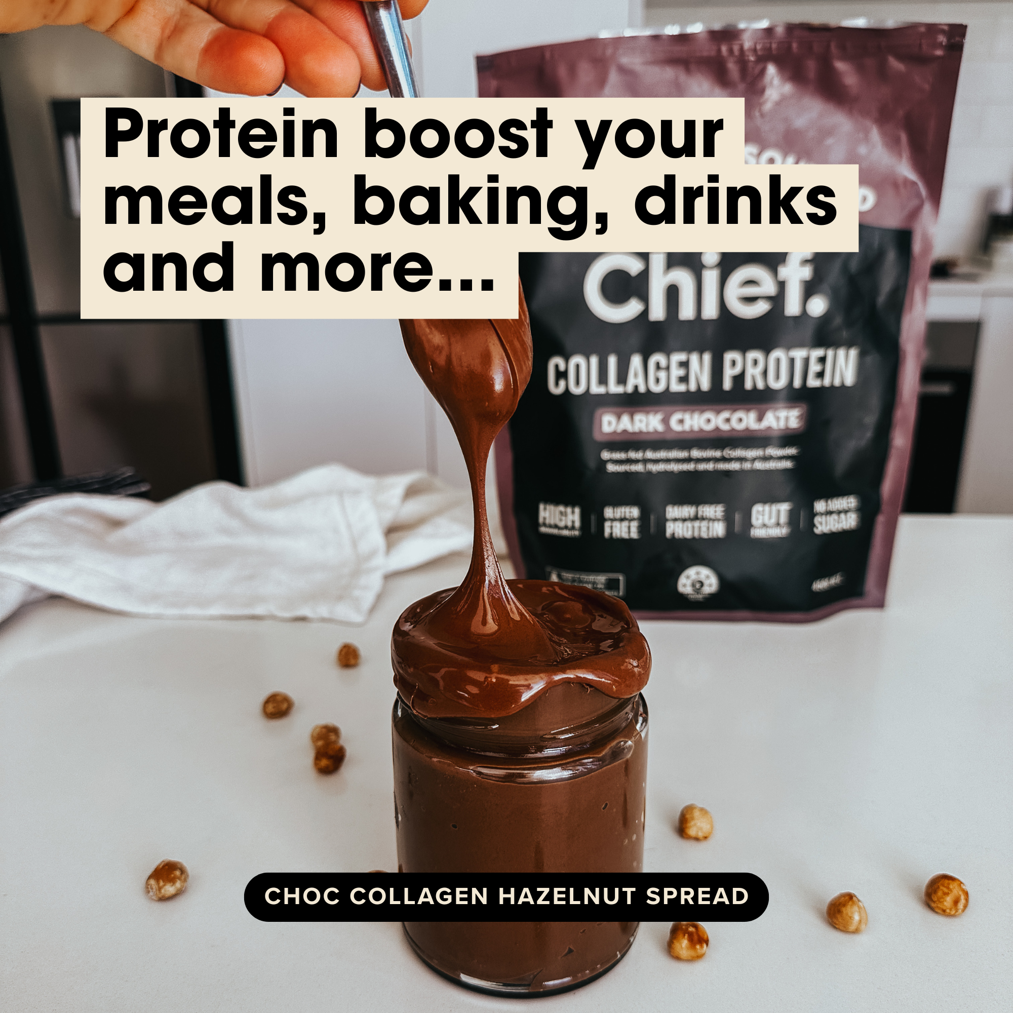 Chief Nutrition - Wholesale Protein/superfood powder - Grass-fed Collagen Protein Powder - Dark Chocolate10