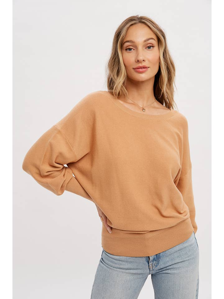 Bluivy - Wholesale Sweatshirt - Women's - BACKLESS BALLOON SLEEVES PULLOVER43