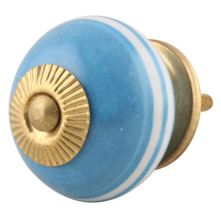 1 pièce boutons de commode en céramique bleue pour meubles d'extérieur pour la vente par Daana Paani LLC