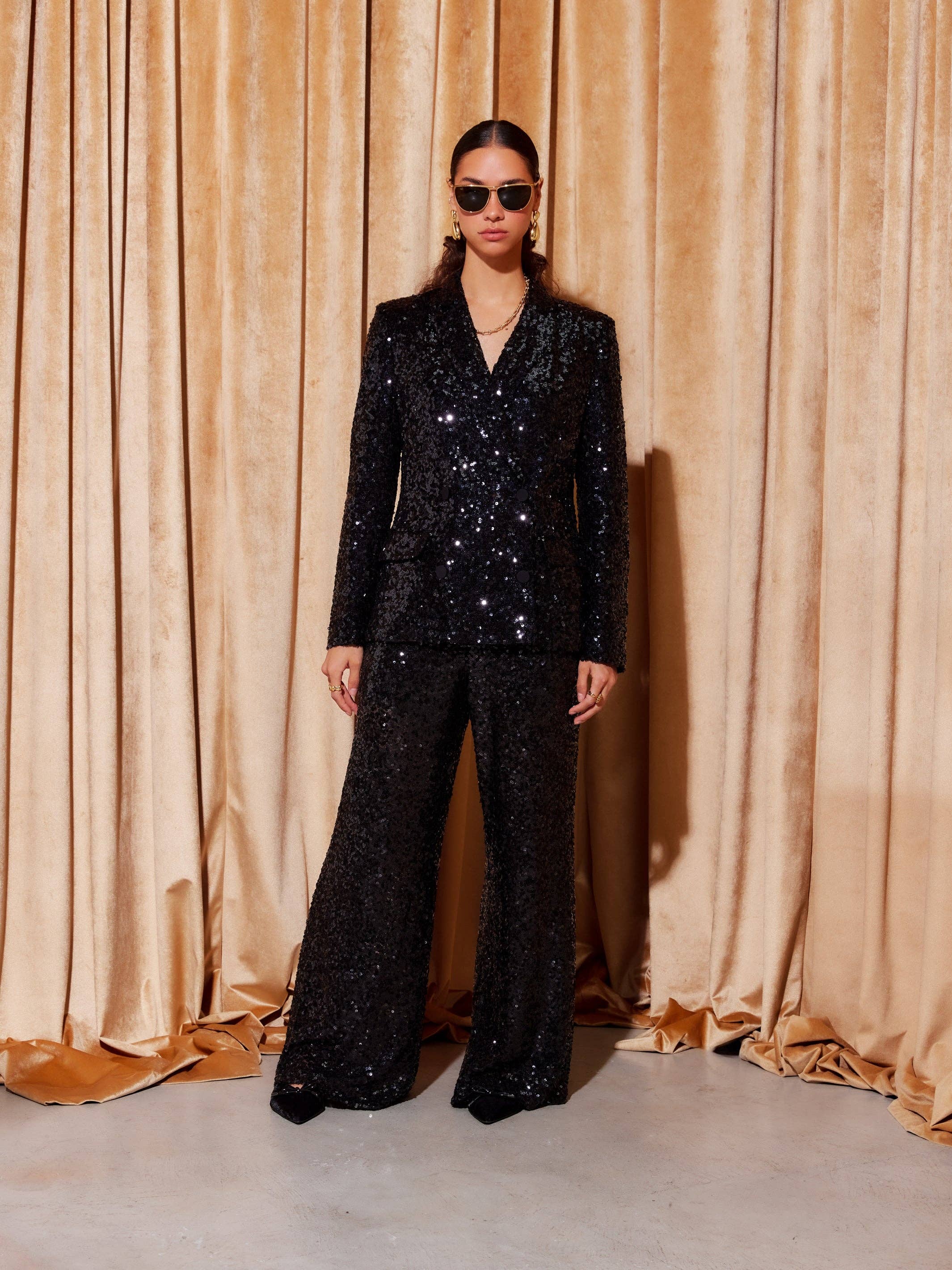 Schwarz 4F41302 Loretta-Paillettenjacke für den Großhandel auf Faire6