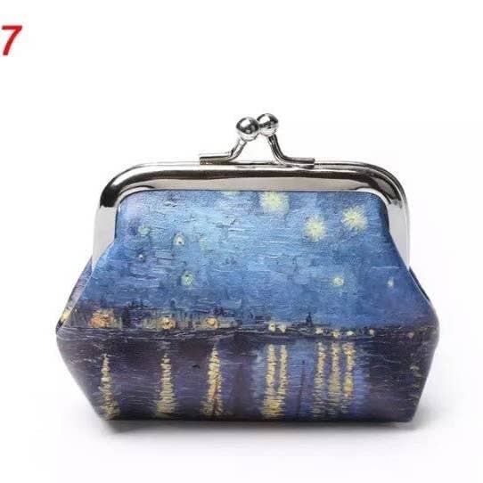 Magnifique Hearts - Wholesale Coin Purse - Women's - Van Gogh Art Canvas Coin Purses with Kiss Lock Closure13