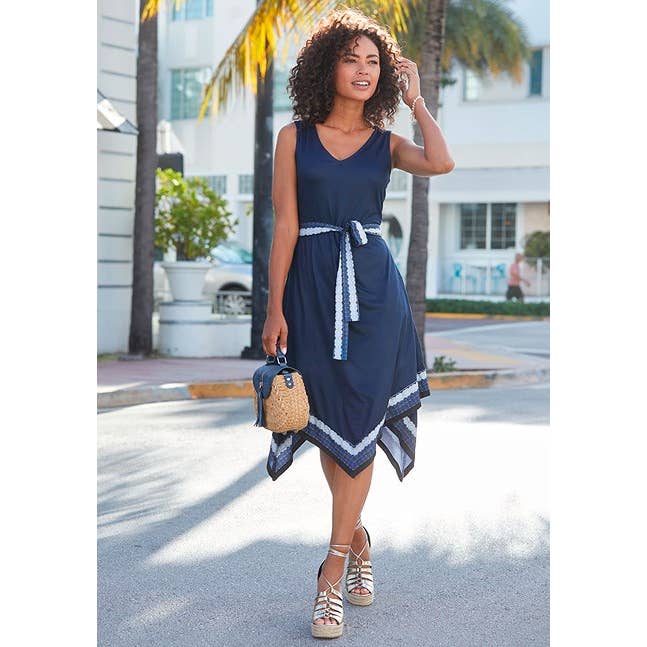 LASCANA Women's Sleeveless Handkerchief Hem Dress for wholesale by Lascana