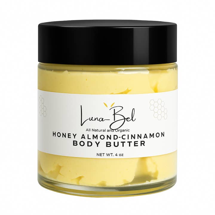 Beurre Corporel Fouetté au Miel, Amande et Cannelle pour la vente par Luna-Bel Body Essentials