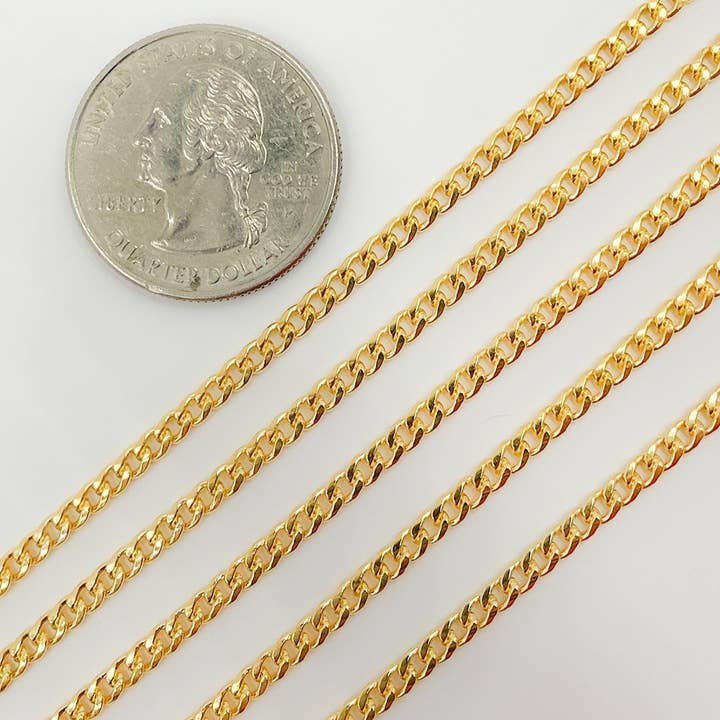 Tresor Jewelry Inc. – Engroshandel Led/kæde halskæde – 64HRGF. 14k Guld Fyldt Flad Stram Curb Kæde