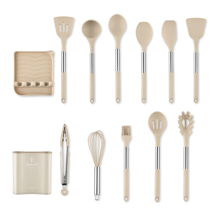 Homerely (We Cover All Import Duties) - Wholesale Kitchen Utensil Set - 13pcs Stainless Steel Silicone Utensils Set8