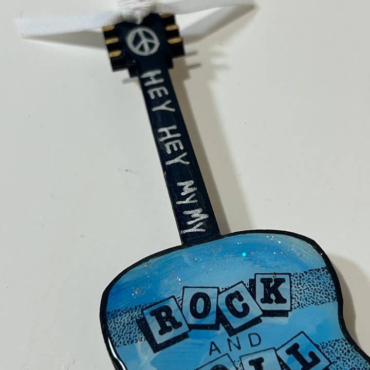 Clever Clogs Art - Wholesale Ornament - Rock and Roll Will Never Die, Neil Young, ornament 1