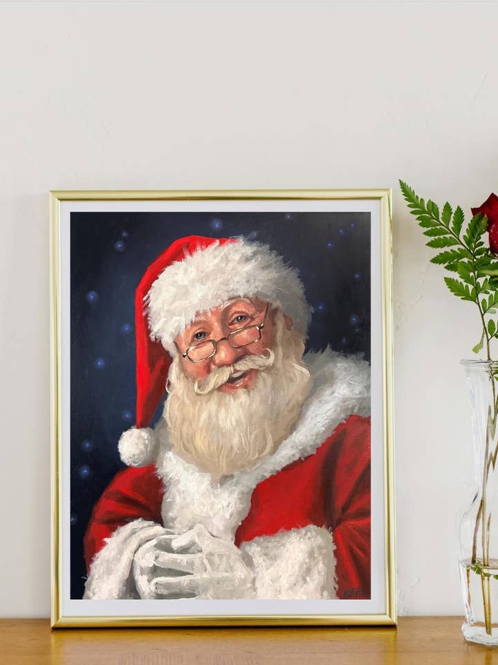 Impressão artística do Pai Natal e cartão de felicitações por atacado de Vinicius Art