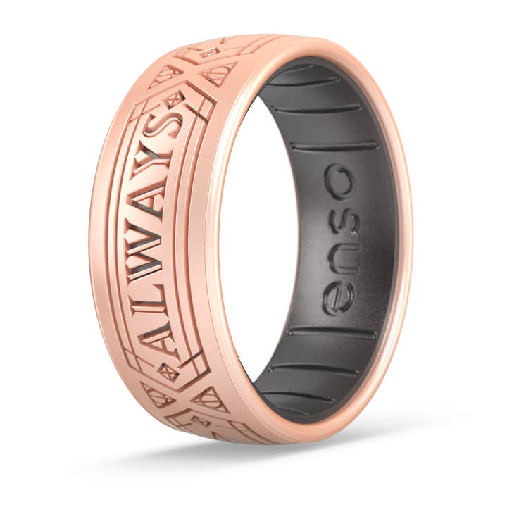 Enso Rings - Wholesale Band/Stacked Ring - Harry Potter Silicone Ring - Always - Rose Gold