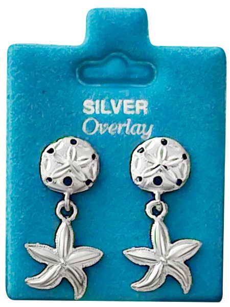 Made In USA Sand Dollar and Starfish Post Dangle Gold Silver for wholesale by New England Gold Inc.