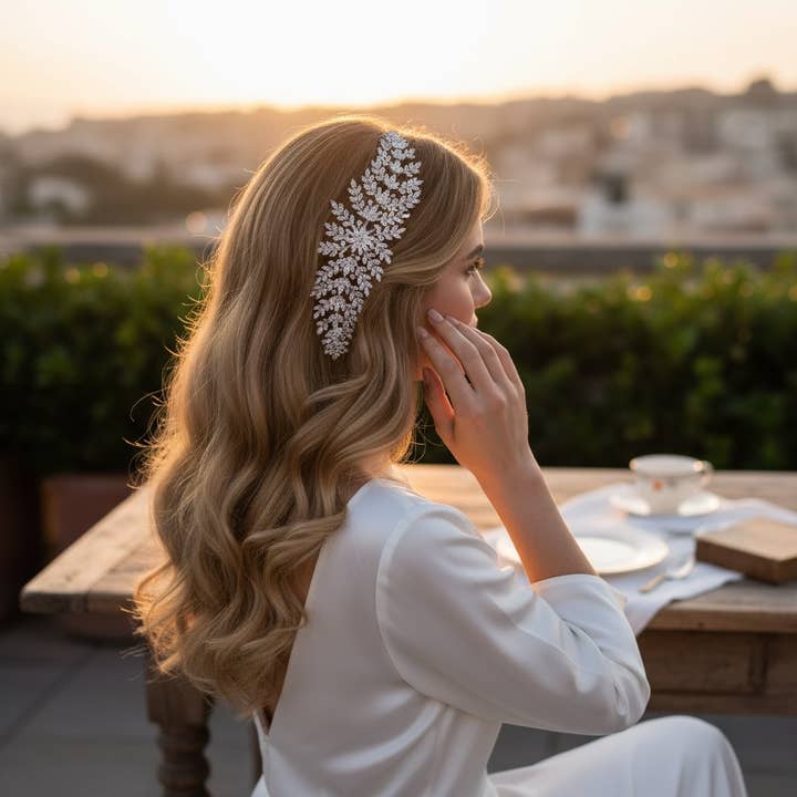 CZ COLLECTION - STARLET EXTRAVAGANCE KOPFSCHMUCK -AHB27 für den Großhandel von Athena Bridal Jewellery