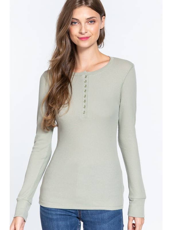 Vanilla Monkey - Wholesale Knit Top - Women's - Long Sleeve Henley Thermal Knit Top12