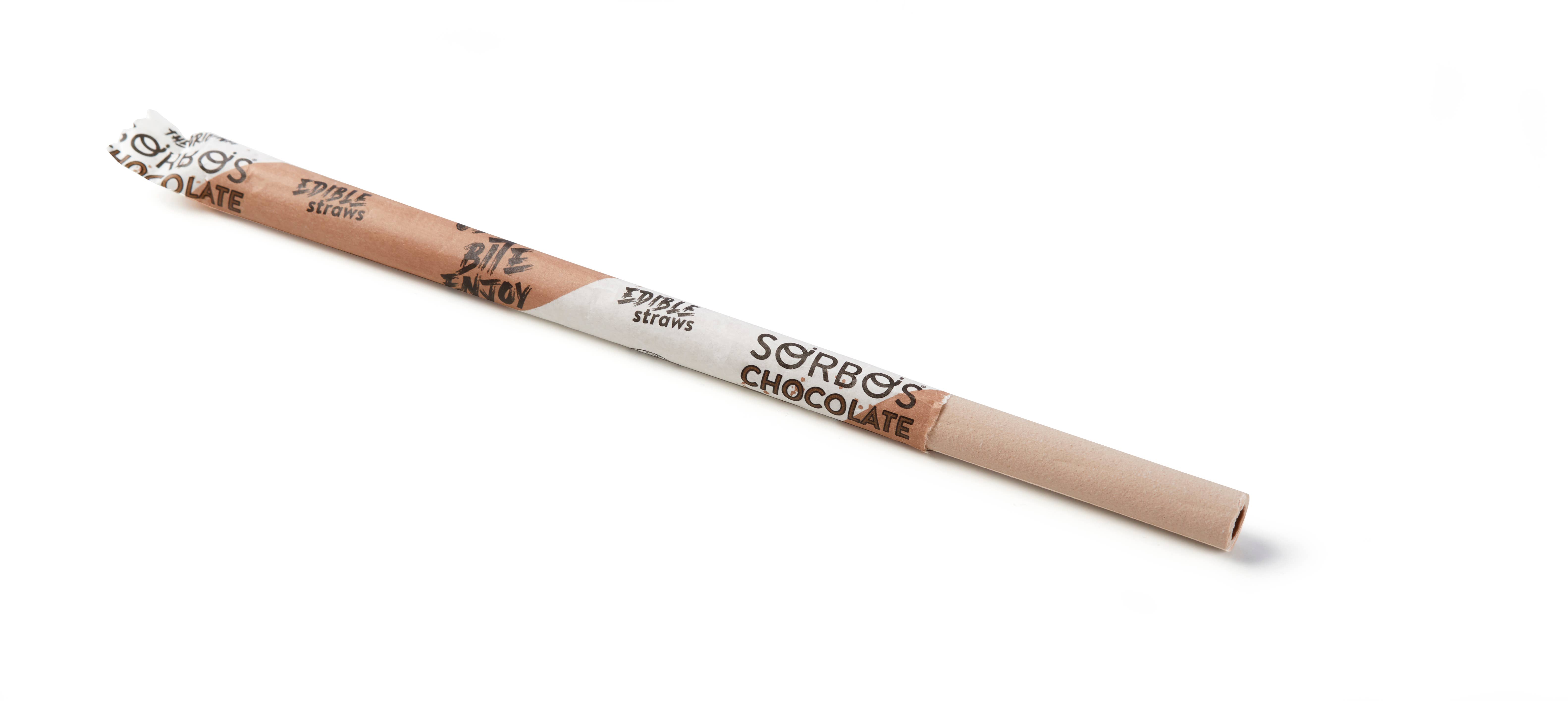 SORBOS Edible Straws - Wholesale Drinking Straw - SORBOS Chocolate Flavour Edible Straws - Case of 2002
