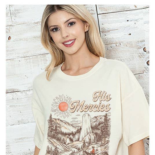 His Mercies Graphic Crop Tee for wholesale by MINEB