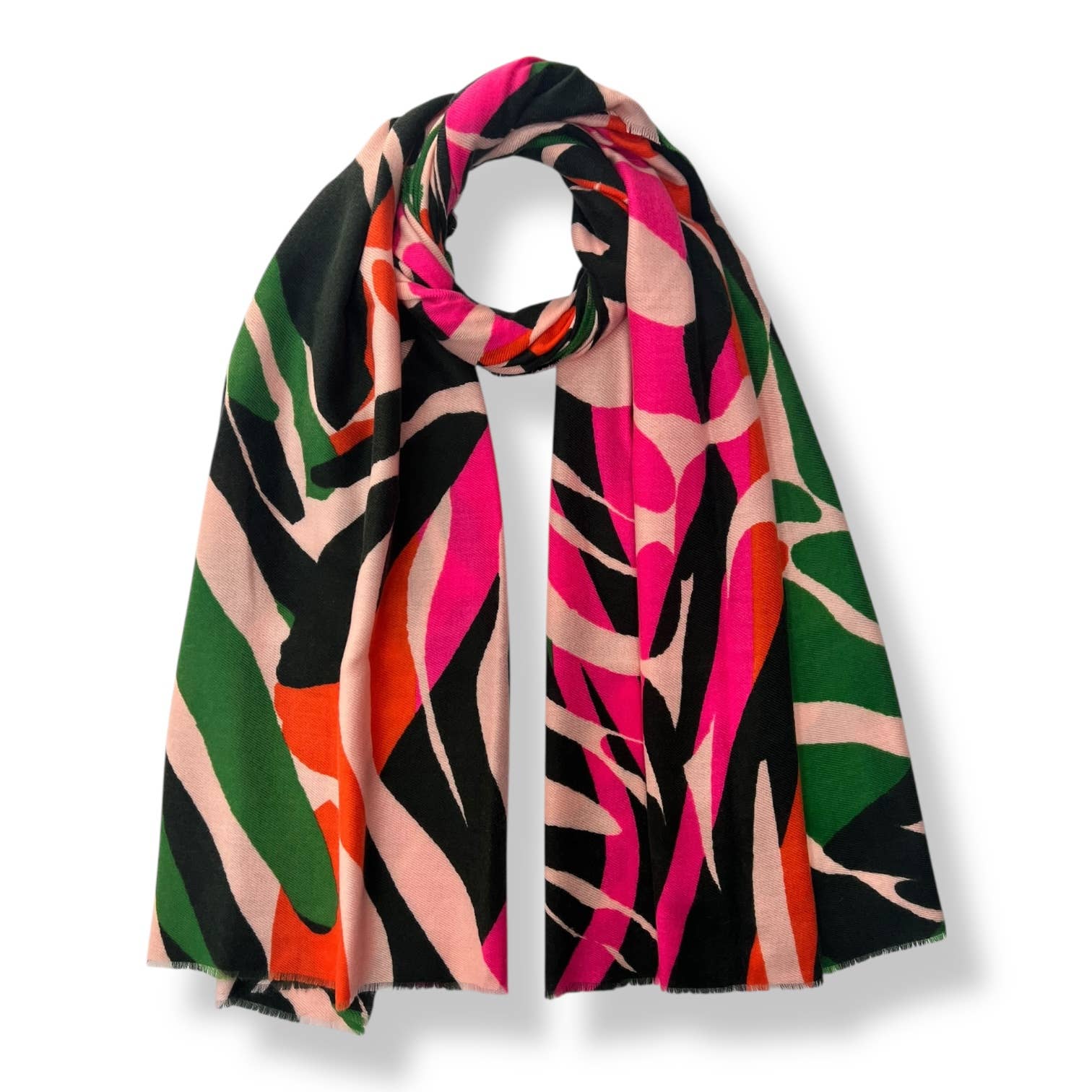London Scarves – wholesale Scarf – Women's – Tropical Fusion Abstract Print Scarf0