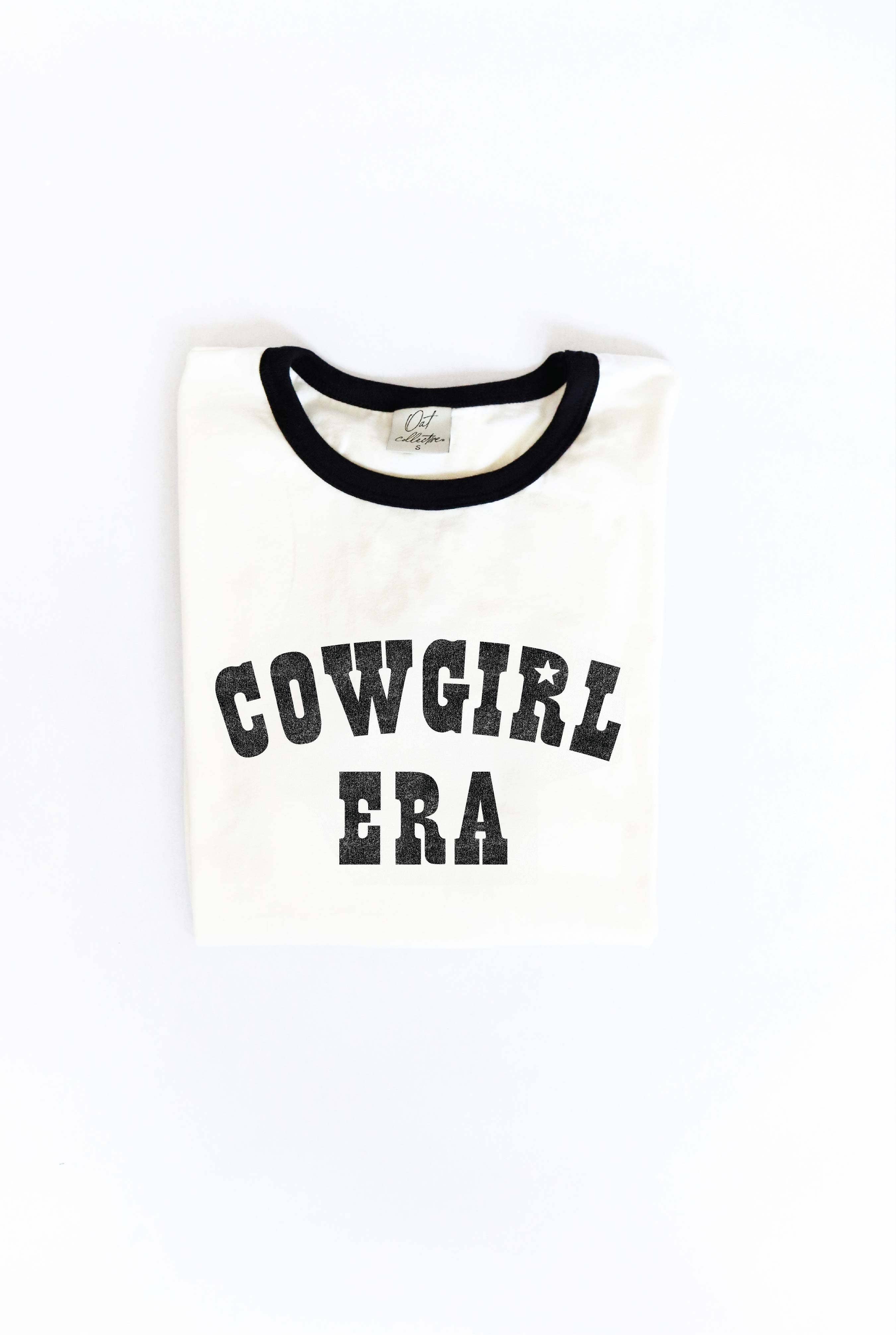 OAT COLLECTIVE – T-shirt estampada - Mulher por atacado – T-Shirt Gráfica Ringer COWGIRL ERA0