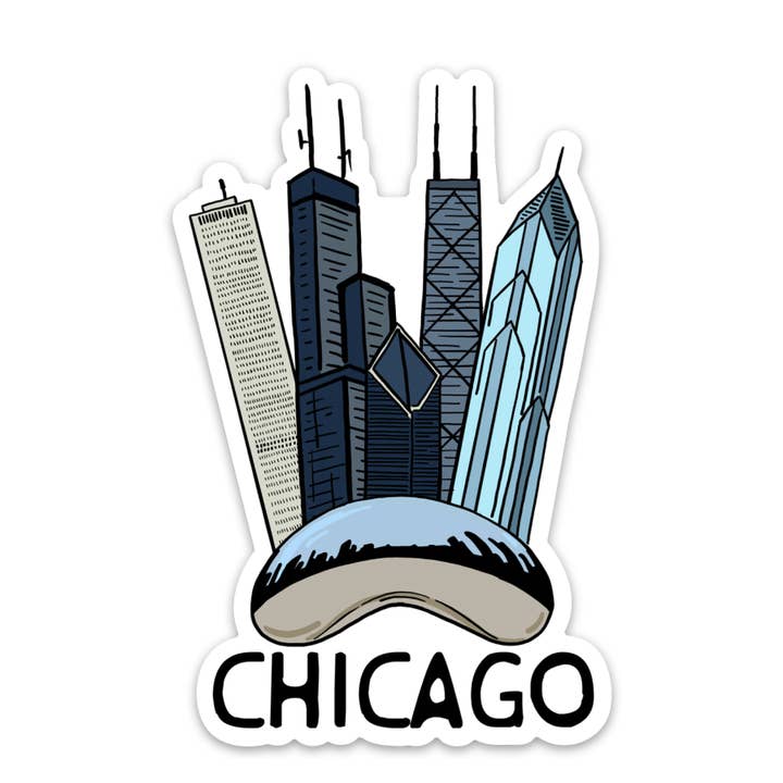 Vinylaufkleber Chicago Bean and Buildings für den Großhandel von Corvidae drawings & designs