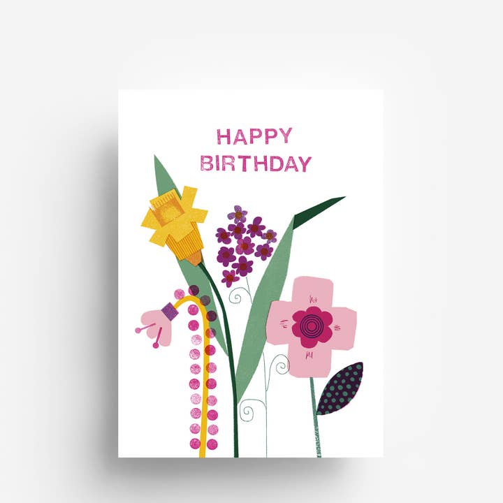 Happy Flowers Postcard DIN A6 for wholesale by jungwiealt