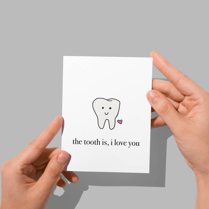 Punny & Cute Greeting Card - The tooth is, I love you! for wholesale by Eastern Trend