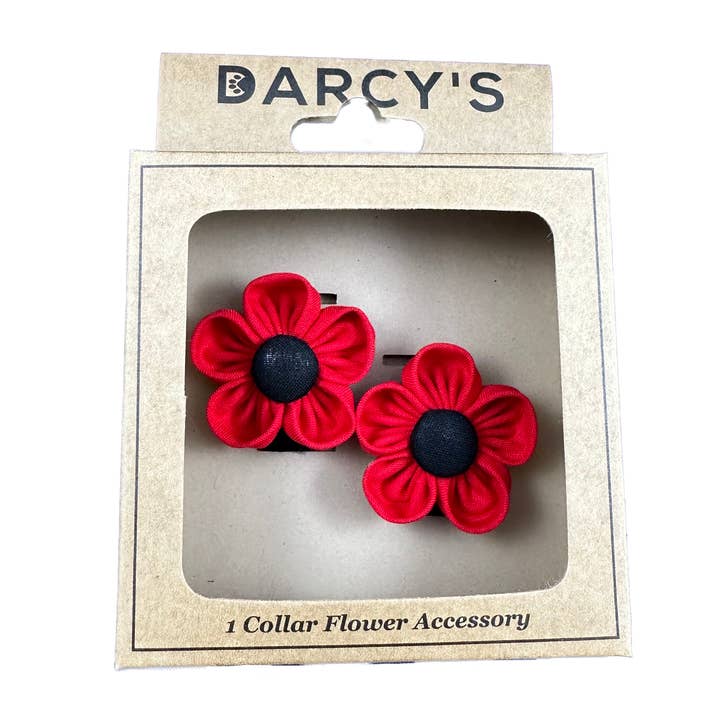 Darcy's Canine Designs - Wholesale Pet Collar - Dog - Red Poppy Collar Flower Pet Accessory7