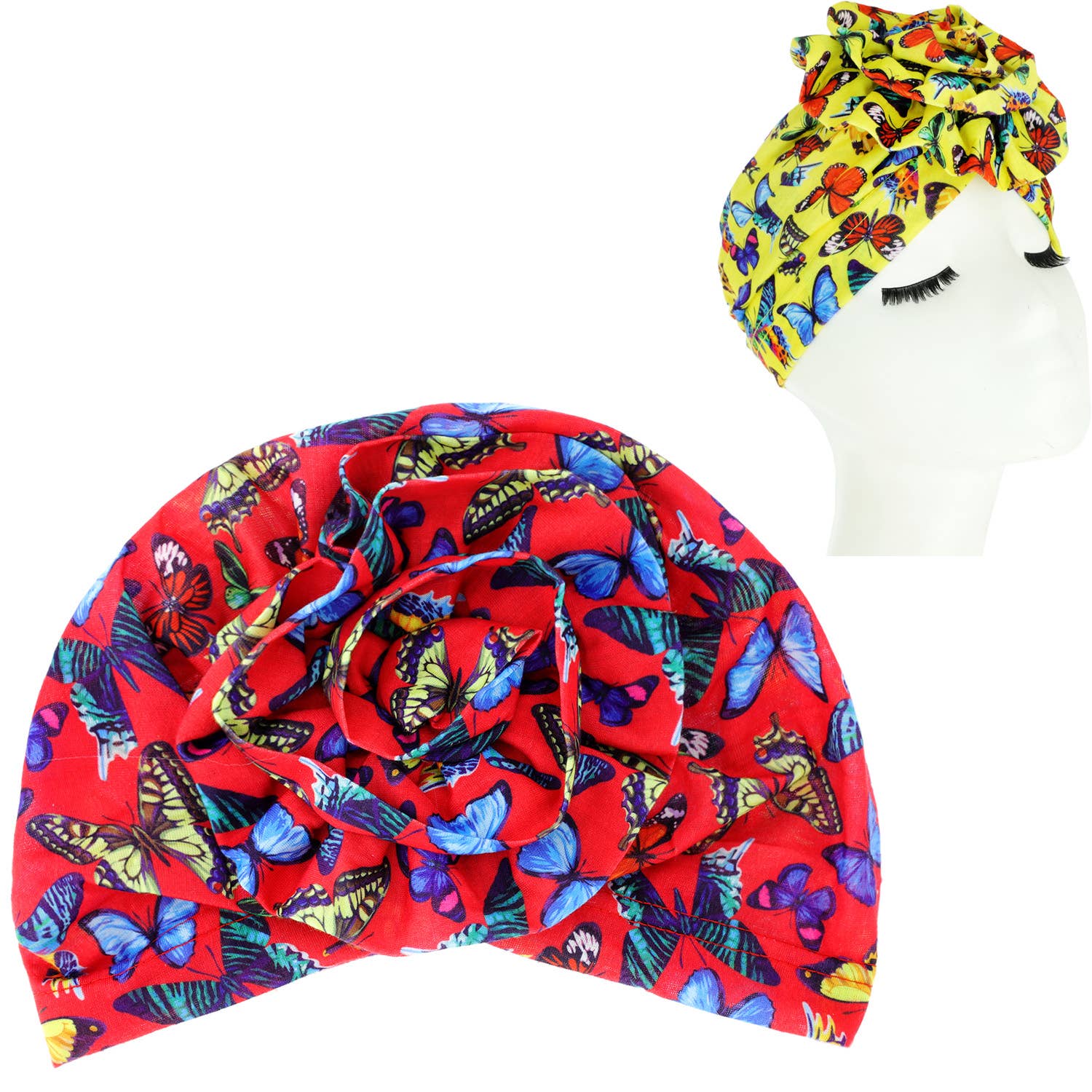 SP Sophia Collection - Wholesale Turban - Women's - Front Flower Knot Butterfly Print Turban1