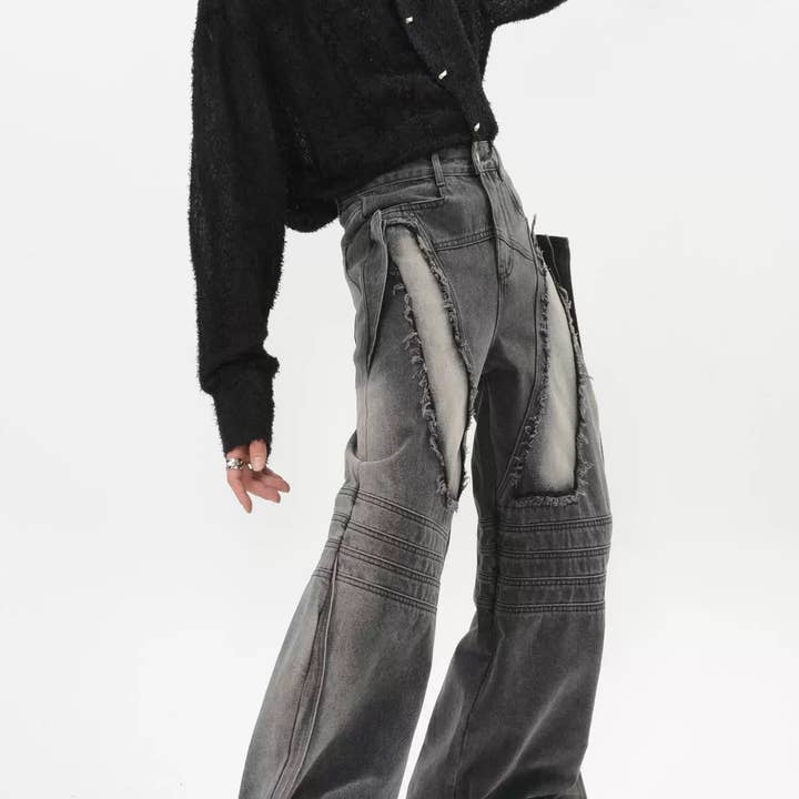 Denim rasgado cinza por atacado de Vanida Dang