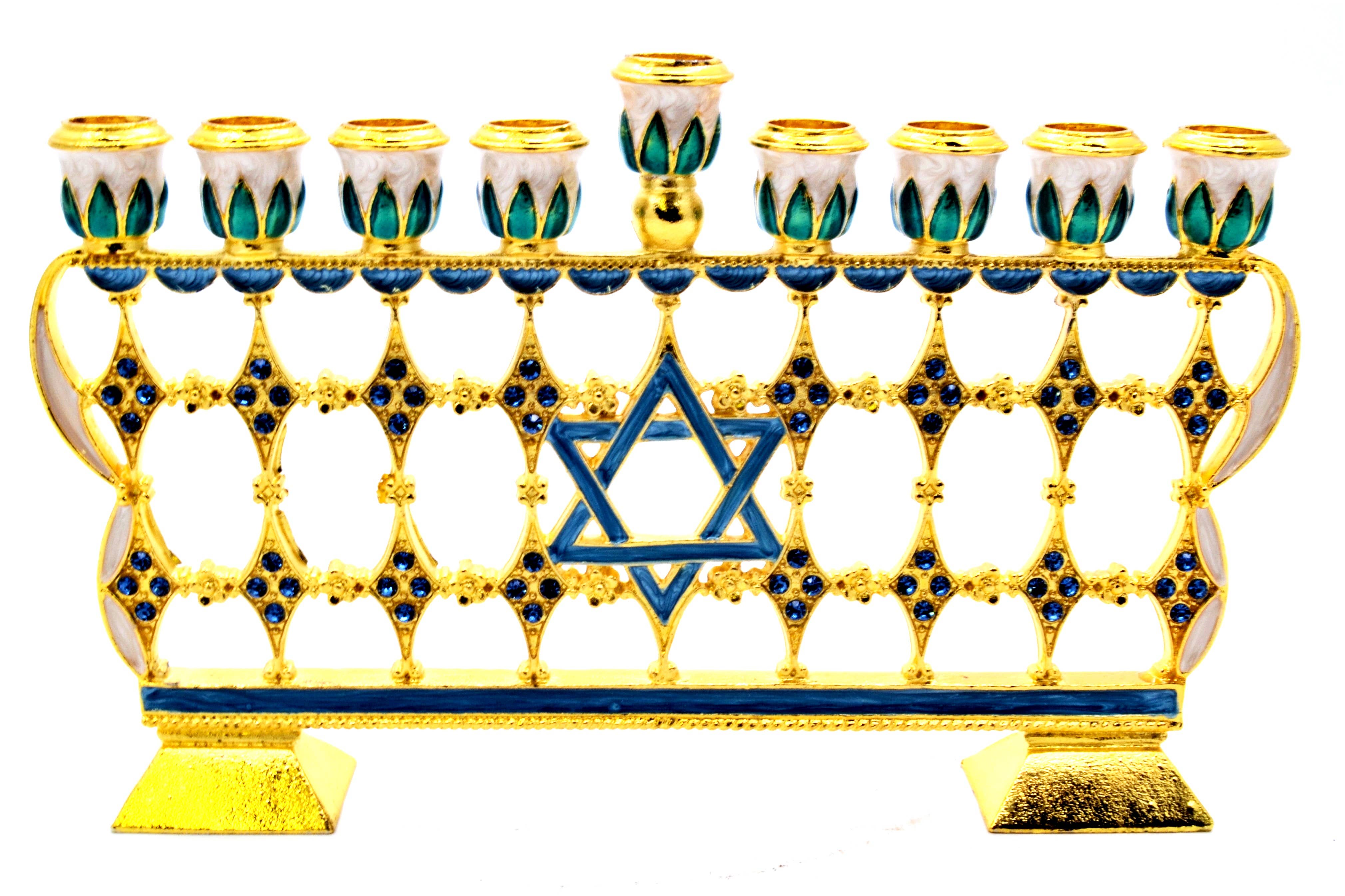 Ciel Collectables - Wholesale Menorah - Decorative Menorah with Star of David made with Enamel6