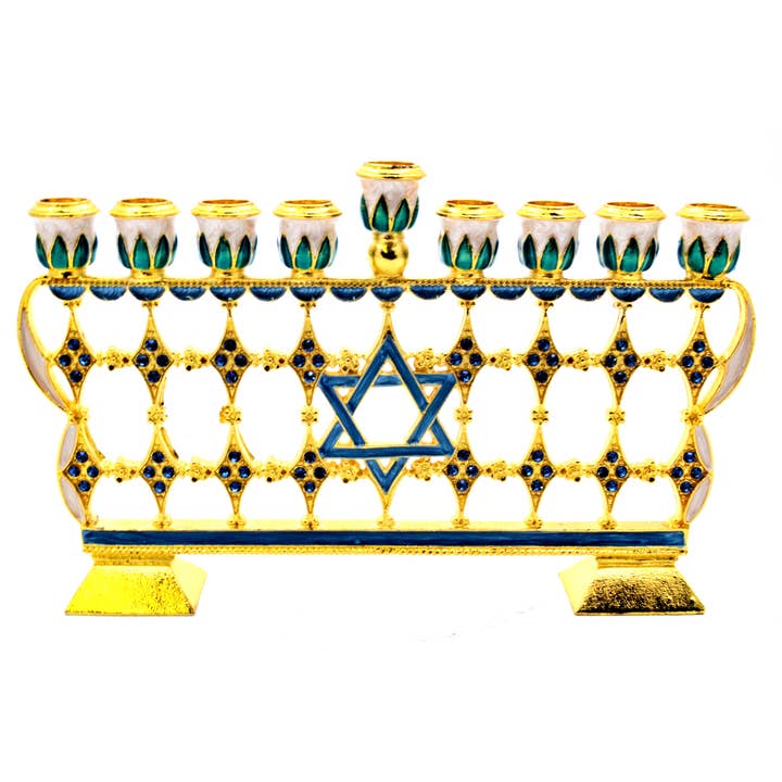 Ciel Collectables - Wholesale Menorah - Decorative Menorah with Star of David made with Enamel6