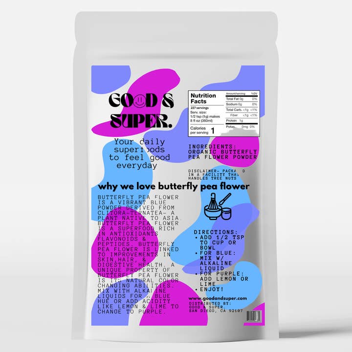 Good & Super - Wholesale Protein/Superfood Powder - Organic Butterfly Pea Flower Powder | Blue Matcha Superfood
