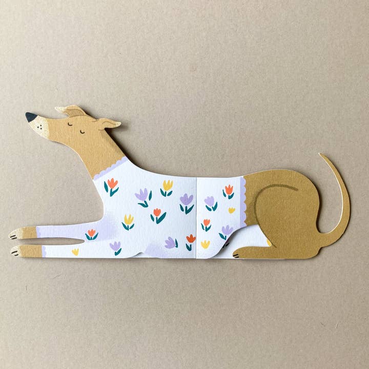 Bryony Moss Illustration - Wholesale Everyday Greeting Card - Bunny, Long Doggo Shaped Extendable Card1