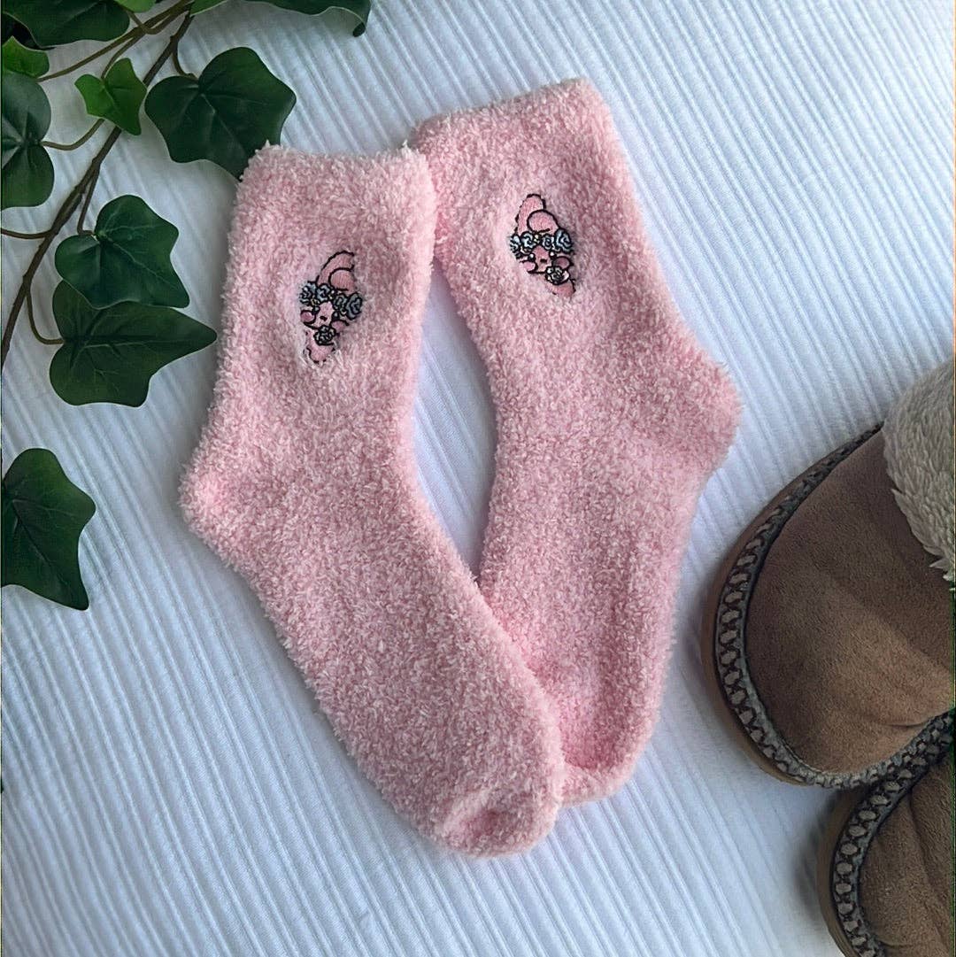 Peony Lee Art - Wholesale Socks - Women's - BT21 Flower Power Cooky Fuzzy Sock1