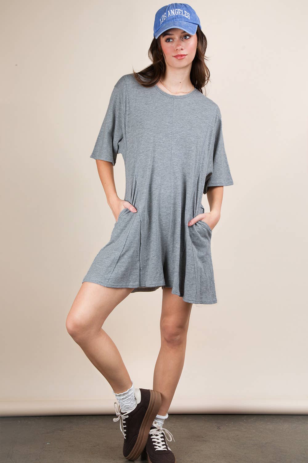 VERY J - Wholesale Romper - Women's - NP70727-Mineral Washed Oversized Knit Comfy Romper23
