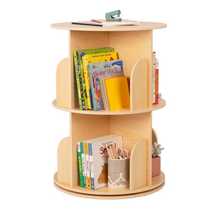 2-Tier Rotating Bookshelf, Ideal bookcase for Small Space for wholesale by Great Sheep Inc