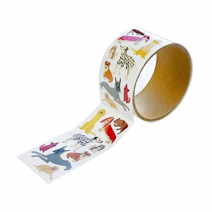 WS-Fetching Fidos Stickers on the Roll for wholesale by Pipsticks