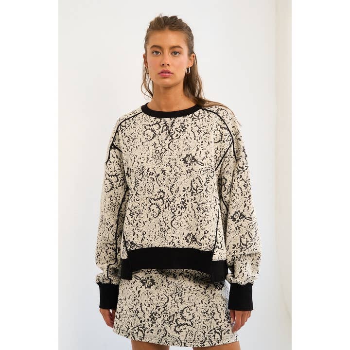 Ensemble Pull Ras du Cou Jacquard et Jupe pour la vente par The GREii