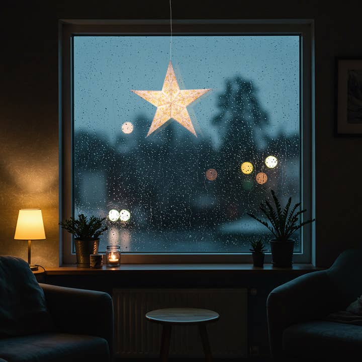 Artschatz LLC - Vendita all'ingrosso Lanterne/lampade di carta - Cathedral ~ 5 P 15", lanterna Starlight in carta bianca/gialla1